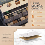 WLIVE White Dresser for Bedroom with 5 Fabric Drawers, Entertainment Center with Open Shelf and Power Outlet for 45 inch TV, Dresser TV Stand with Storage for Closet, Hallway, College Dorm WLIVE