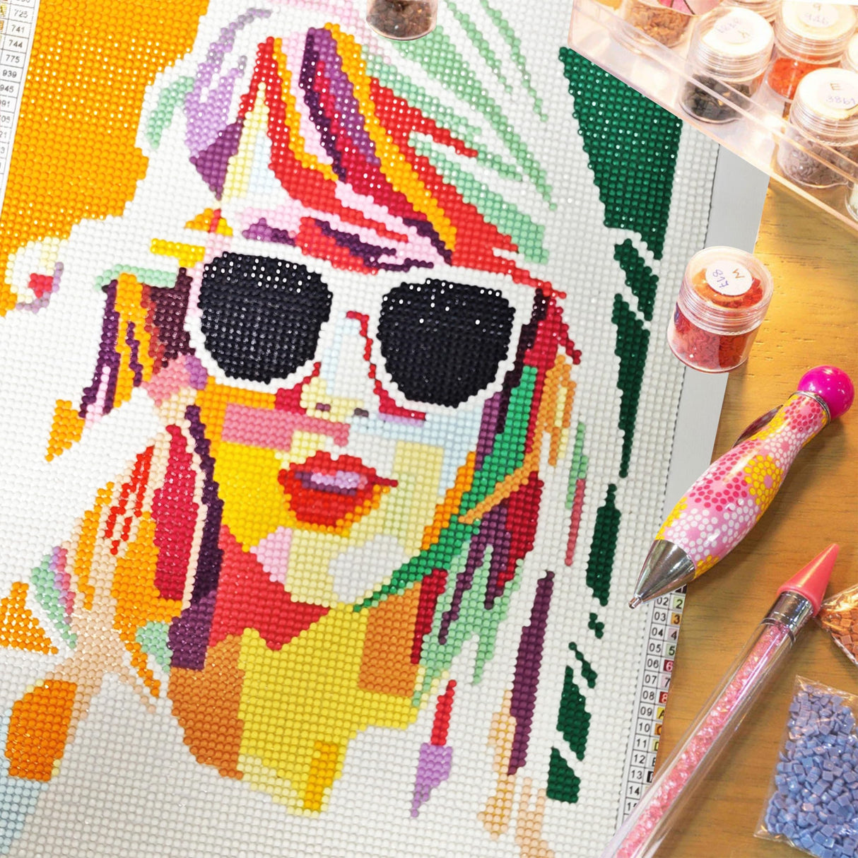 LETISH 5D Diamond Painting for Adults,DIY Diamond Painting Kits,Diamond Painting Kit Art for Wall Home Decor Arts Craft (Yellow Glasses) LETISH