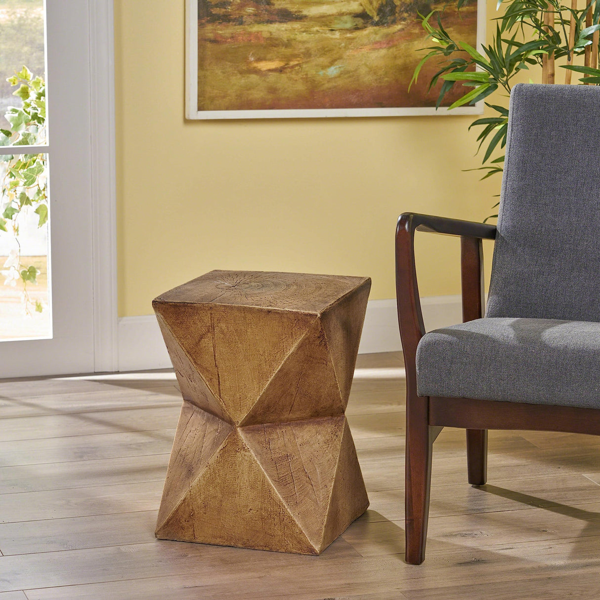 Christopher Knight Home Lux Outdoor Lightweight Concrete Accent Table, Natural Christopher Knight Home