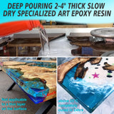 MTBJZJ Deep Pour Epoxy Resin, Crystal Clear Resin Kit 24oz, 2"-4" Ultra Clear Finish & Bubble-Free, 2:1 Art Casting Resin for Epoxy River Tables, Wood MTBJZJ