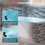 WOODBRIDGE 60" Alcove Acrylic Rectangular Whirlpool Heated Jetted Tub in White with Left Drain, Matte Black pop-up Drain Included BM6030L WOODBRIDGE