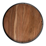 BIRDROCK HOME Wooden Lazy Susan Turntable - Countertop, Cabinet, and Table Organizer, Smooth Rotating Spice Rack, Iron-Edged Tray for Kitchen, Pantry and Dining, Rustic Wood Decor - Espresso, 18" BIRDROCK HOME