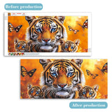 VAIIEYO 5D Special Shape Tiger Diamond Art Kits for Adults, Diamond Painting Animal, Diamond Painting Kit for Beginner, Drill Crystal Rhinestone Craft Canvas for Home Wall Decor Gift 12x24 inch VAIIEYO