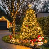 POTIVE Connectable Warm White Christmas Lights Outdoor, 173ft 500 LED Led Christmas String Lights Indoor Plug in, 8 Modes Christmas Tree Lights Green Wire for Outside POTIVE