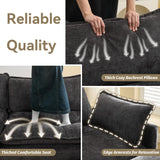 76'' Cloud Deep Seat Loveseat, Upholstered Chenille Modular 2-Seats Sectional Sofa Couch, Modern Comfy Settee Loveseat for Living Room Set, Small Apartment, Dark Grey WUTUTUEE