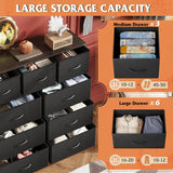 WLIVE 9-Drawer Dresser, Fabric Storage Tower for Bedroom, Hallway, Entryway, Closet, Tall Chest Organizer Unit with Fabric Bins, Steel Frame, Wood Top, Easy Pull Handle, Charcoal Black WLIVE