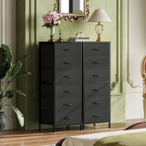 WLIVE Black Tall Dresser for Bedroom, 6 Drawer Dressers & Chests of Drawers, Fabric Dresser for Closet, Living Room, Night Stand with Metal Frame, Storage Tower with Fabric Bins, Wood Top WLIVE