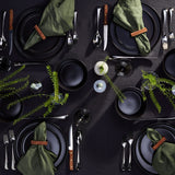Stone Lain Coupe Dinnerware Set, Service For 4, Black Matte Stone Lain