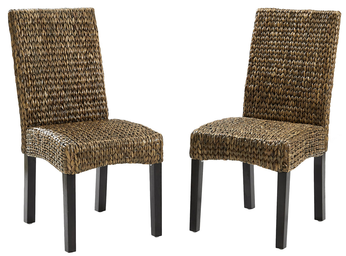 Crosley Furniture Edgewater Handwoven Natural Fiber Rattan Dining Chairs Set of 2, Seagrass Crosley Furniture