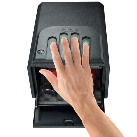 GunVault MiniVault - Quick Access Automatic Slide-Out Handgun Safe with Patented No-Eyes® Keypad (1 Pistol Capacity) GunVault