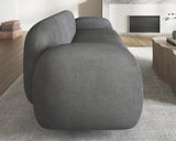 PaPaJet 3 Seater Sofa, Modern Couch with Soft Boucle Upholstered, Comfy Cloud Sofa Couch for Living Room Home Office Sherpa Grey Curved Couch PaPaJet