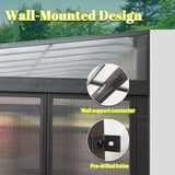 Domi 10x14FT Wall Mounted Sunroom, Wall Solarium with Aluminum PC Sloping Roof, Detachable PC Screen House, Lockable Sliding Front and Side Doors, Outdoor Lean-to Gazebo, Sun Room for Deck Patio domi outdoor living