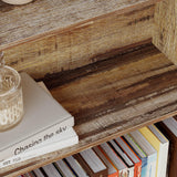 Industrial Brown 6-Tier Bookshelf with Doors – IRONCK Floor Standing Storage for Home Office and Living Room IRONCK