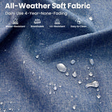 ovios 5 Pieces Patio Furniture Set Outdoor Sectional Sofa Couch with Deep Seat Chaise Comfy Cushions, Modern Modular Wicker Rattan Conversation Set Porch Deck Garden, Denim Blue ovios