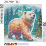 GDYEEH DIY 5D Polar Bear Diamond Art Kits, Fantasy Round Full Drill Sparkling Butterfly Diamond Painting Picture, Forest Diamond Painting Art Kits Craft for Adults Beginners, Home Wall Decor 12x12inch GDYEEH