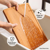 SMIRLY Wood Cutting Boards For Kitchen - Bamboo Cutting Boards For Kitchen Cutting Board, Bamboo Cutting Board Set, Chopping Board, Butcher Block, SMIRLY