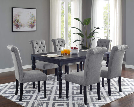 Roundhill Furniture Leviton Urban Style Counter Height Dining Set: Table and 6 Chairs, Grey Roundhill Furniture