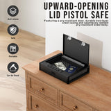 RPNB Gun Safe, Biometric Gun Safe for Pistols, Quick-Access Pistol Safe with Fingerprint & Digital Key Pad for 2 Guns and More RPNB