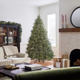 National Tree Company 'Feel Real' Pre-lit Artificial Christmas Tree Includes Pre-strung White Lights Jersey Fraser Fir - 7.5 ft National Tree Company