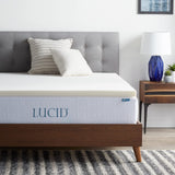 LUCID 2 Inch Traditional Foam Mattress Topper - Hypoallergenic - Ventilated - Conforming Support - Full LUCID
