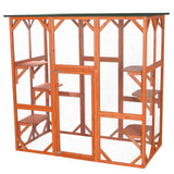 TRIXIE Outdoor Catio, Cat Enclosure with Roof, Large Cat Playpen with Platforms, Cat House, Cat Cage, Run-71 Inch TRIXIE