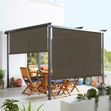 Windscreen4less Exterior Roller Shade Blinds Outdoor Roll Up Shade Privacy for Deck Back Yard Gazebo Pergola Balcony Patio Porch 7’ W x 6’ L Brown… Windscreen4less