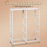 WLIVE Fabric Dresser for Bedroom, Tall Dresser with 8 Drawers, Storage Tower with Fabric Bins, Double Dresser, Chest of Drawers for Closet, Playroom, Dormitory, White WLIVE