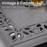 PHI VILLA 7 Pieces Expandable Cast Aluminum Outdoor Dining Set for 6, Extendable Metal Table with Umbrella Hole & Cushioned Wicker Chairs, Dining Furniture Set for Patio, Deck, Yard and Porch PHI VILLA