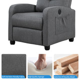 Sftaiyou Power Massage Recliner Chair, Fabric Recliner Chair for Adults, Small Recliner Home Theater Seating with Lumbar Support, Reclining Sofa Chair for Living Room Bedroom(Smoky Grey) Sftaiyou