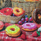 300 Piece Puzzles for Adults Large Piece - Large Jigsaw Puzzles for Kids and Seniors - Picnic Kittens and Donut Mulic