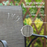 PHI VILLA 5 Piece Outdoor Bar Set, High Top Patio Table and Chairs with 4 Swivel Bar Stools (Grey) & Square Bar Bistro Table for Garden, Yard PHI VILLA