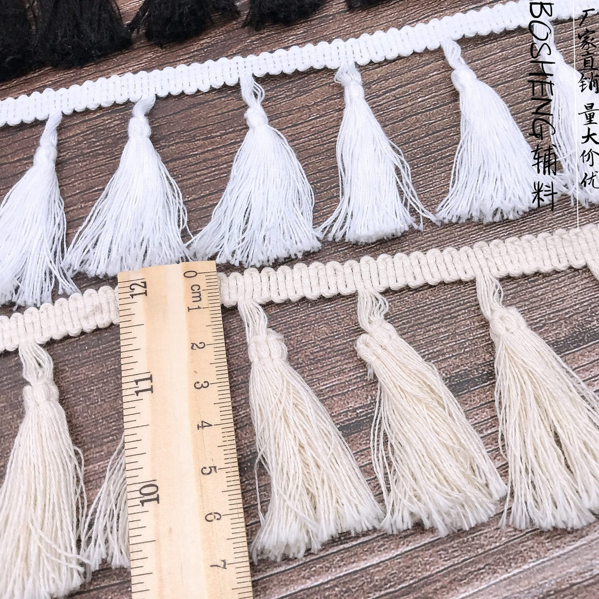 Yulakes 5 Yards Cotton Curtain Fringe Trim Quality Tassel Trimming Lace Fabric Ribbon Sewing Pom Trim Tassel Pompoms Trim Ball Fringe Embroidery Garment Fabric Handmade Accessory 7CM Wide (White) Yulakes