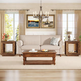 Tribesigns 24" Farmhouse End Table, 2 Tiered Side Table with Shelf Storage Industrial Sofa Side Table Nightstand for Living Room, Entrance (Rustic Brown) (1) Tribesigns