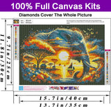 Elephant Diamond Art Kits for Adults, Diamond Painting Kits for Adults, 5D DIY Full Drill Animal Gem Craft Arts Diamond Round Dots Picture for Gifts Home Wall Decor 16" x 12" croshom