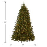 National Tree Company Pre-Lit 'Feel Real' Artificial Full Downswept Christmas Tree, Green, Douglas Fir, White Lights, Includes Stand, 6.5 feet National Tree Company