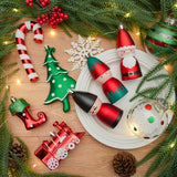 Alupssuc 95pcs Christmas Ornaments Bulk, Red and Green Christmas Decorations Set for Tree with Hanging Strings, Shatterproof Baubles for Xmas Holiday Decor Alupssuc