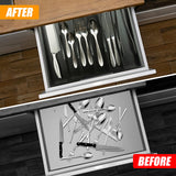 Bellsal Black Silverware Organizer Kitchen Drawer Organizer Expandable Bamboo Utensil Holder Cutlery Tray for Kitchen Utensil and Flatware Bedroom Office Bellsal
