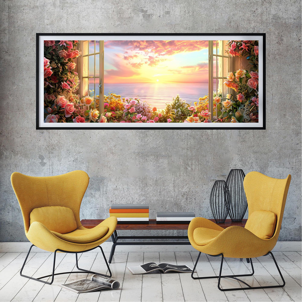 SKRYUIE 5D Large Diamond Painting Kits Landscape - DIY Diamond Art Kits for Adults Flower, Full Round Drill - Crystal Embroidery Cross Stitch - Craft for Wall & Office Decor - 12x30 inch / 30x80 cm C6 SKRYUIE