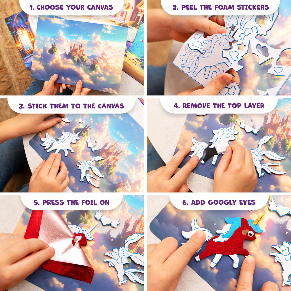 Foiltastic Art & Craft Set for Kids – Fun Mess-Free Kit with Fairy-Tale Foam Stickers & Foil Sheets, Creative Game for Girls & Boys Ages 4, 5, 6, 7, 8, 9 with Unicorns, Princesses, Pirates, Mermaids Clever Fox Play