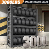 Garage Shelving,24"D x 48"W x 72"H Garage Storage Shelves 3000LBS Heavy Duty Metal Shelf Organizer Storage 5 Tier Adjustable Shelves for Industrial,Warehouse,Basement Garage Racks Tool Shelf Unit Bezuny