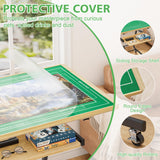 Puzzle Table with Drawers for 1500 Piece Jigsaw Puzzles – Crank Handle Adjustable Tilting Puzzle Board with Legs and Wheels for Adults, Wooden Puzzle Boards with 6 Trays & Cover, Sliding Storage Shelf EVAWOO