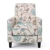 Christopher Knight Home Dufour White and Blue Floral Fabric Recliner 26.75D x 34W x 36.25H in Christopher Knight Home