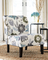 Signature Design by Ashley Triptis Floral Armless Accent Chair, White, Blue & Gray Signature Design by Ashley