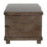 Cortesi Home Scusset Storage Chest Tray Ottoman in Fabric and Wood, Grey, 15.75"W x 15.75"L x 15.5"H Cortesi Home