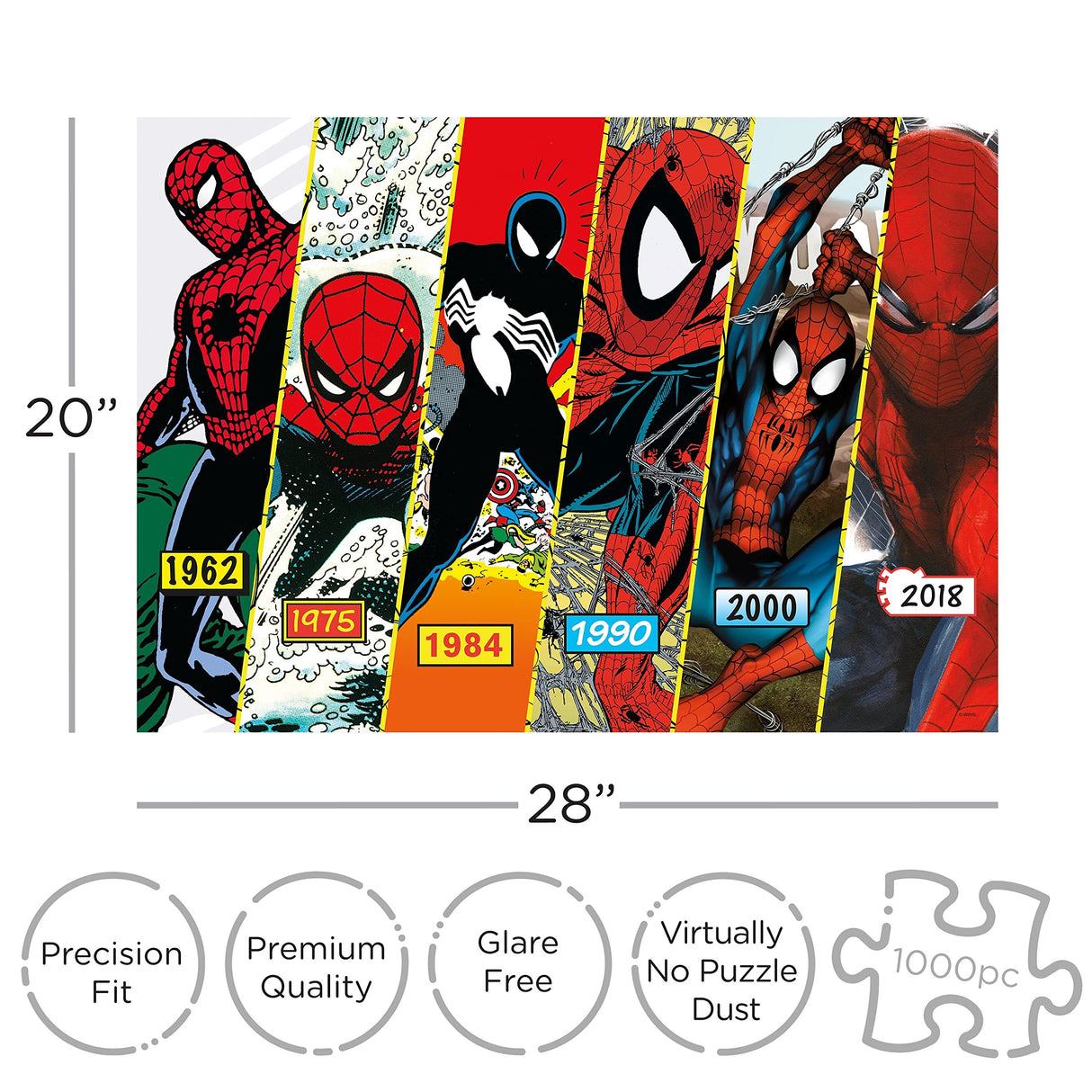 AQUARIUS Marvel Spider-Man Puzzle (1000 Piece Jigsaw Puzzle) - Glare Free - Precision Fit - Officially Licensed Marvel Merchandise & Collectibles - 20 x 28 Inches AQUARIUS