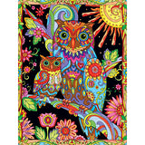 RoseArt - Colorful Expressions - Owl and Baby by Night - 300XL Piece Jigsaw Puzzle for Adults RoseArt