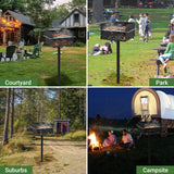 Toriexon Park Grill with Stainless Steel Cooking Grate, Heavy Duty Park Style Charcoal Grill with Grill Cover, Outdoor Park Grill for Backyard, Camping, 16'' L x 16'' W x 8'' H Toriexon