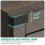 YITAHOME 6 Drawer Dressers, Wood Dressers Chests of Drawers, Modern Dresser with Open Shelf Storage for Room, Entryway, Hallway, Dark Rustic Oak YITAHOME