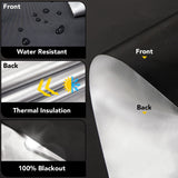 Deconovo 100% Blackout Shades for Windows, Thermal Blinds for Windows, Portable Black Out Window Covers for Baby Nursery, Bedroom, Travel, 1 Piece, Black, 118x57 Inch Deconovo