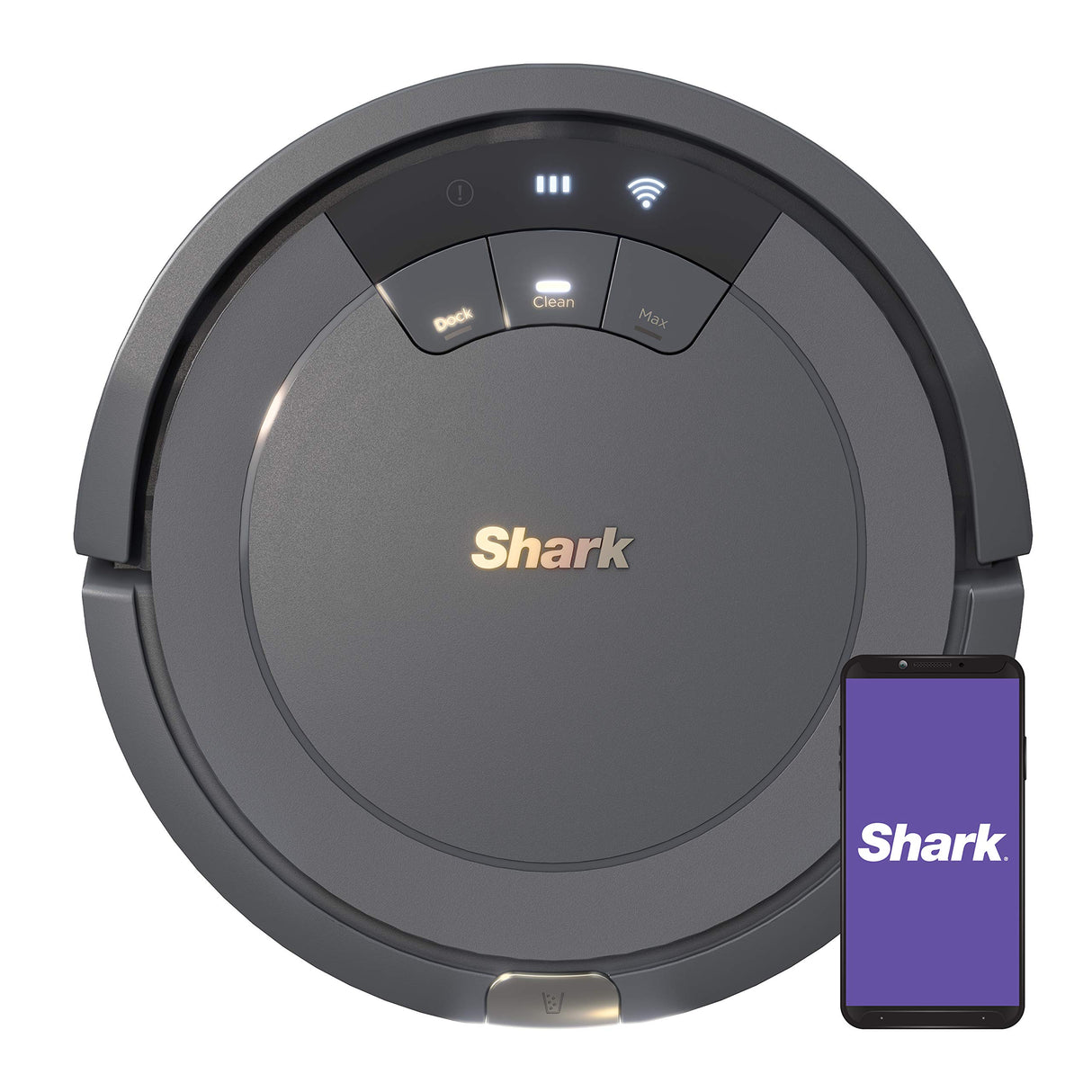 Shark AV753 ION Robotic Vacuum, Wi-Fi Connected, 120min Runtime, Compatible with Alexa, Multi-Surface Cleaning, Gray (Renewed) SHARK